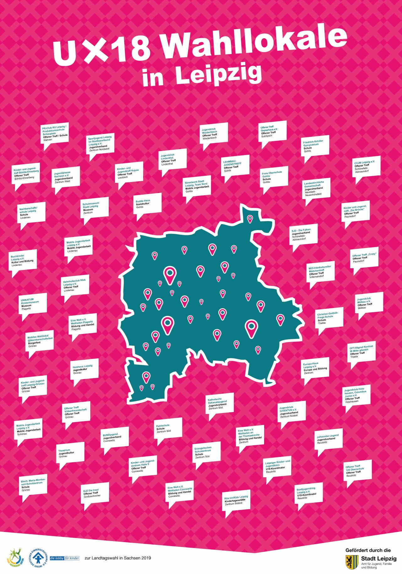 Infografik U-18 Wahllokale in Leipzig.